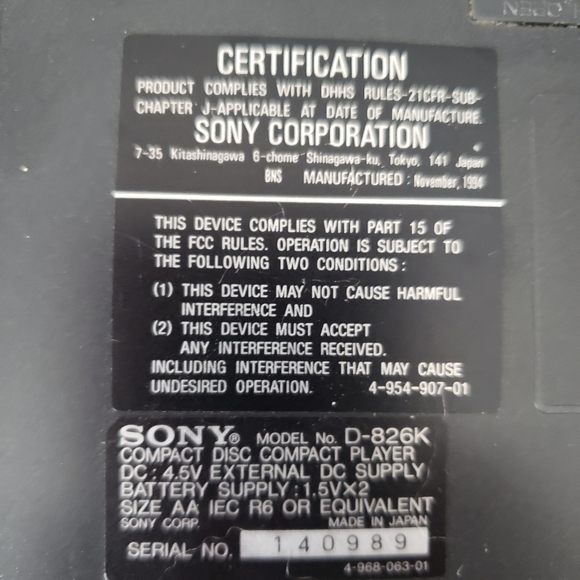 VINTAGE CD Player Portable SONY Discman Antiskip Car Home Travel - Picture 2 of 2